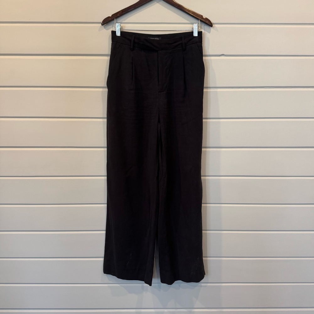 Banana Republic Black Wide Leg Pants Size 8 Petite